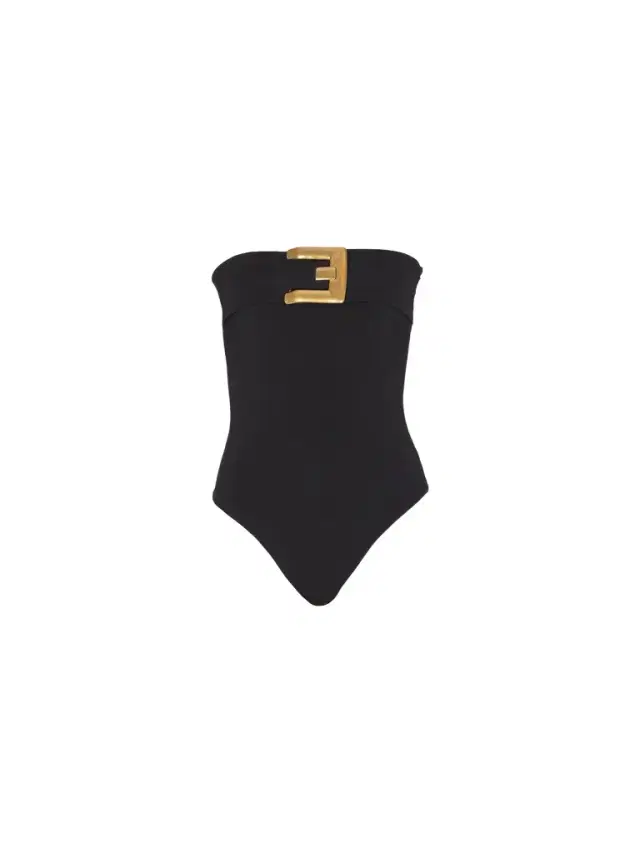 Balmain Crepe bustier bodysuit with belt detail