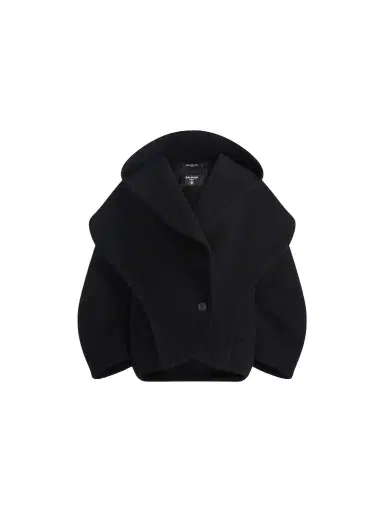 Balmain Oversized wool pea coat with hood | Thumbnail 1 Balmain Oversized wool pea coat with hood | Thumbnail 1