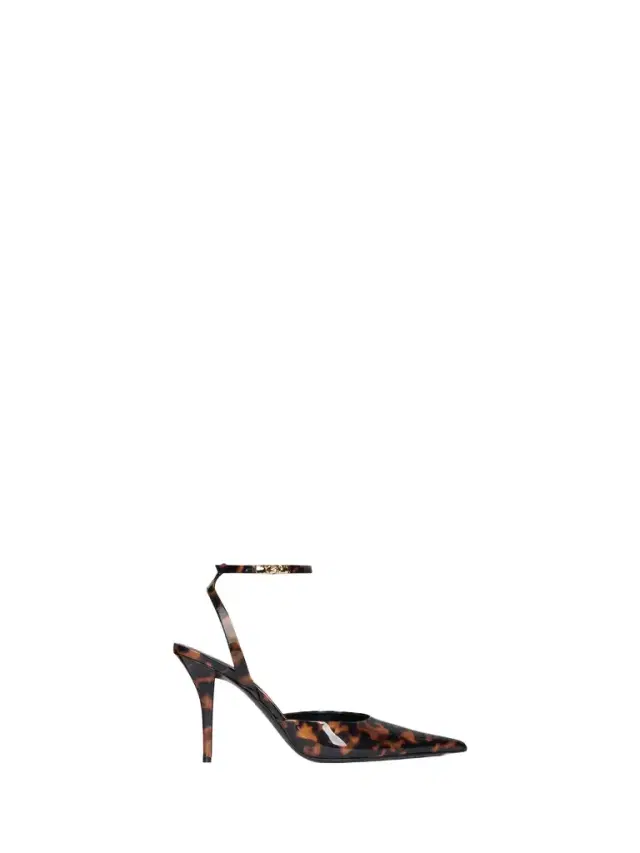 Printed patent leather strappy pumps Printed patent leather strappy pumps