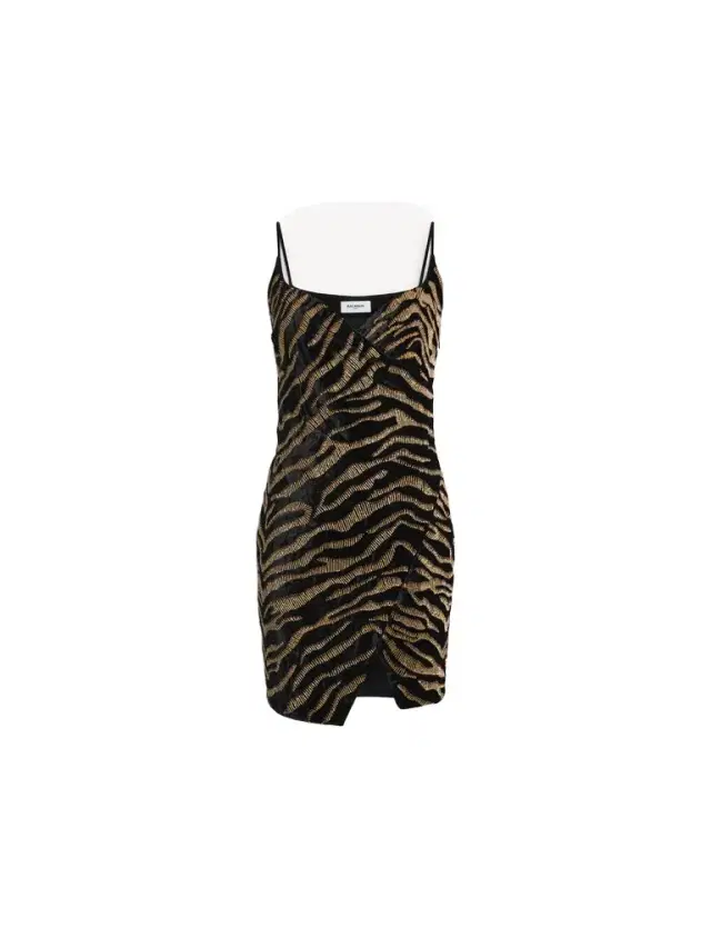 Balmain Velvet dress with tiger embroidery