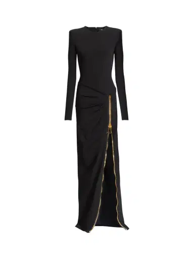 Balmain Long slit dress with zip | Thumbnail 1 Balmain Long slit dress with zip | Thumbnail 1