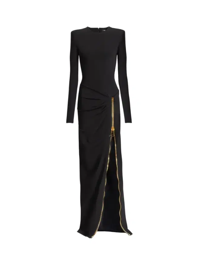 Balmain Long slit dress with zip