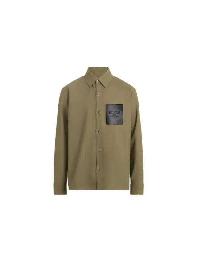 Wool overshirt with leather Vintage label Wool overshirt with leather Vintage label