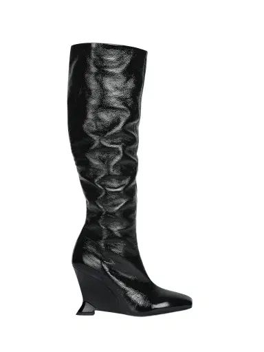 Balmain Wedge boots in crinkled patent leather | Thumbnail 1 Balmain Wedge boots in crinkled patent leather | Thumbnail 1