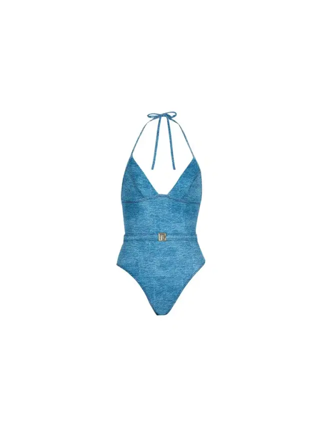Balmain Denim one-piece swimsuit