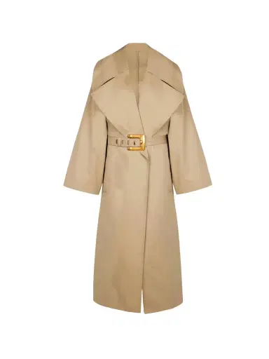 Balmain Long cotton gabardine trench coat | Thumbnail 1 Balmain Long cotton gabardine trench coat | Thumbnail 1