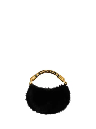 Balmain Mini Ebene bag in faux fur | Thumbnail 1