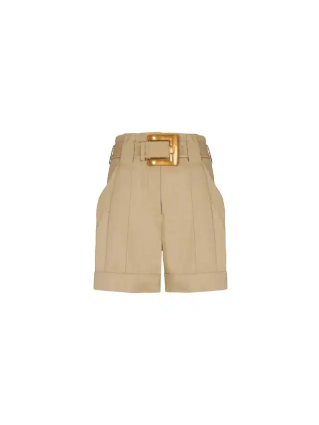 Cotton gabardine shorts with belt