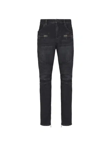 Balmain Biker jeans in black vintage denim | Thumbnail 1 Balmain Biker jeans in black vintage denim | Thumbnail 1