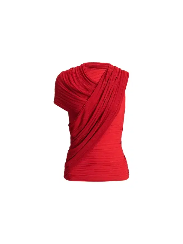 Balmain Sleeveless asymmetrical viscose top