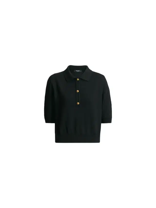 Knitted 3-button polo Knitted 3-button polo