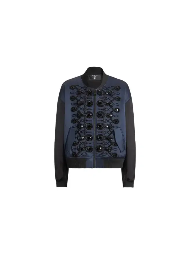 Balmain Satin bomber jacket with frogging