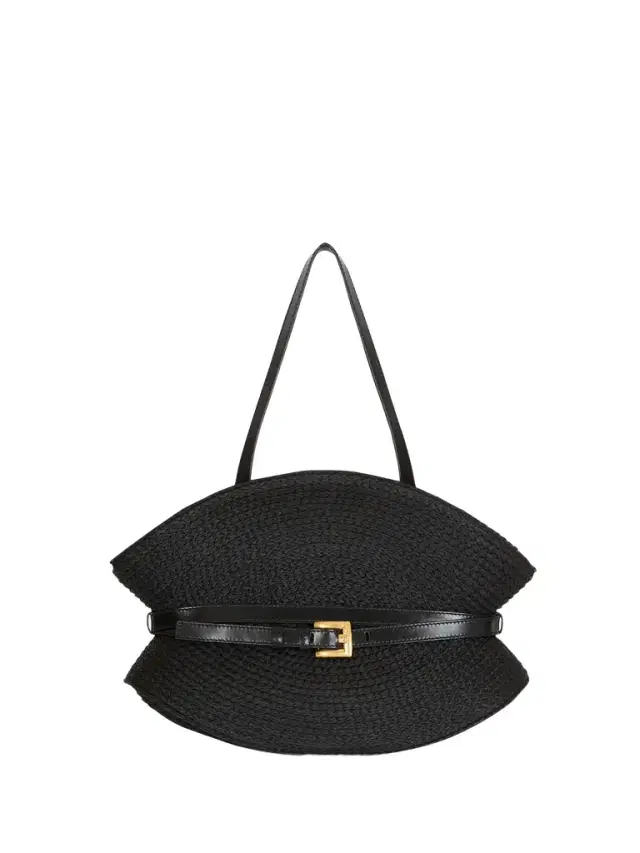 Balmain Shuffle Medium bag in calfskin leather and raffia