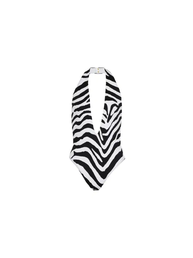Balmain Zebra one-piece swimsuit