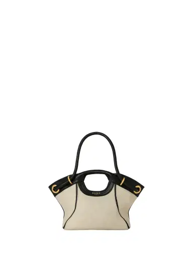 Balmain Small Tote in smooth leather and canvas | Thumbnail 1 Balmain Small Tote in smooth leather and canvas | Thumbnail 1