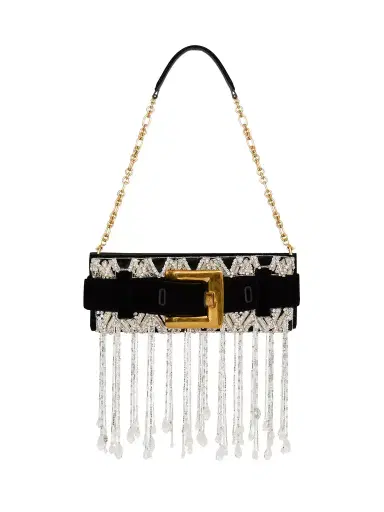 Balmain Anthem clutch in embroidered velvet | Thumbnail 1 Balmain Anthem clutch in embroidered velvet | Thumbnail 1