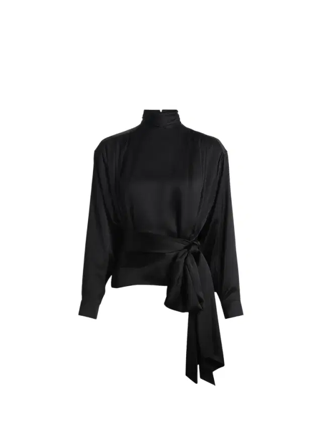 Balmain Silk satin blouse with tie detail