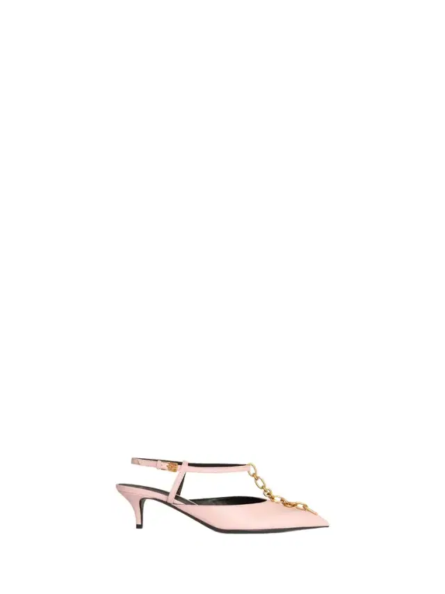 Balmain Sync chain kitten slingbacks in leather