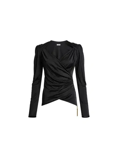 Balmain Draped flowing jersey top | Thumbnail 1 Balmain Draped flowing jersey top | Thumbnail 1