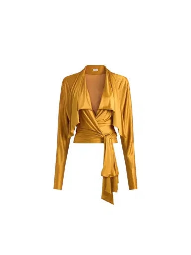 Balmain Flowing jersey blouse with tie | Thumbnail 1 Balmain Flowing jersey blouse with tie | Thumbnail 1