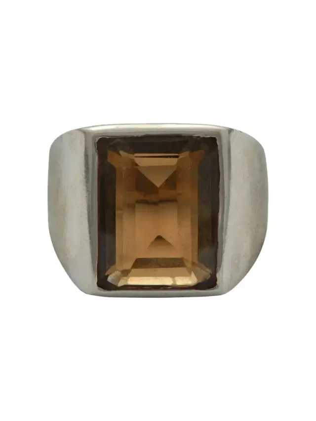 FOUNDWELL Vintage 1970s Sterling Silver Quartz Ring - Men