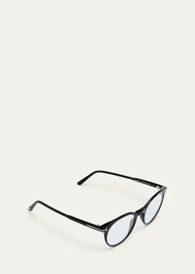 Tom Ford Men's Round Acetate Blue Light Blocking Glasses | Thumbnail 3