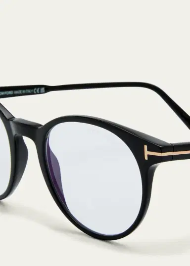 Tom Ford Men's Round Acetate Blue Light Blocking Glasses | Thumbnail 4