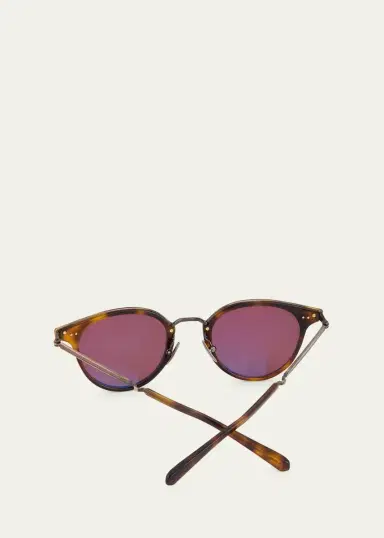 Mr. Leight Men's Marmont Combo Round Sunglasses | Thumbnail 4