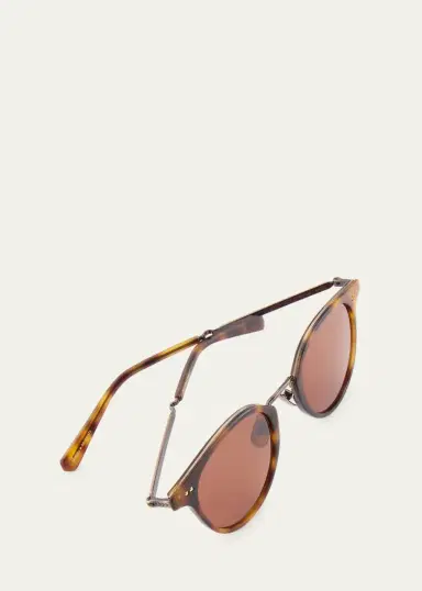Mr. Leight Men's Marmont Combo Round Sunglasses | Thumbnail 5