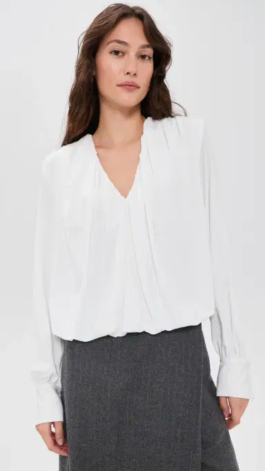 Vince V Neck Bubble Top | Thumbnail 2