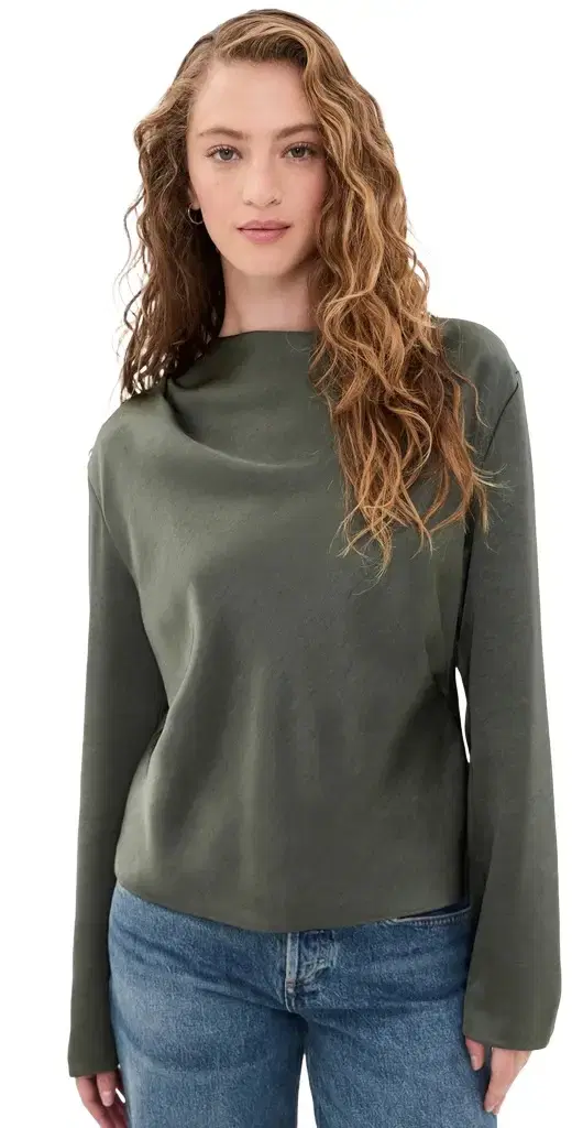 Vince Draped Cowl Neck Blouse