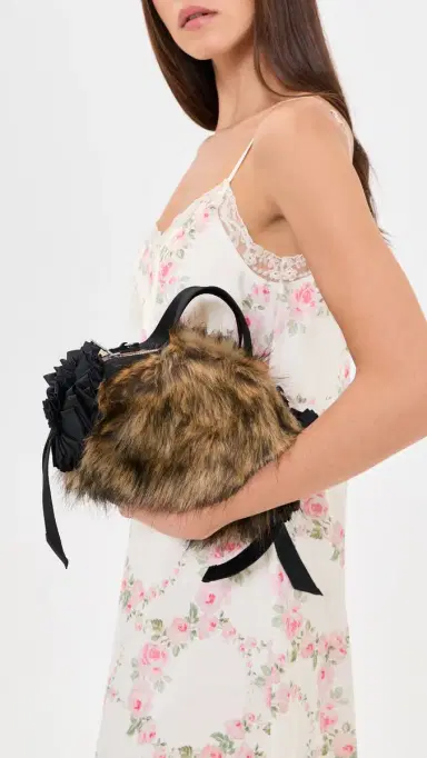 Simone Rocha Mini Faux Fur Double Ribbon Rosette Bag | Thumbnail 3 Simone Rocha Mini Faux Fur Double Ribbon Rosette Bag | Thumbnail 3