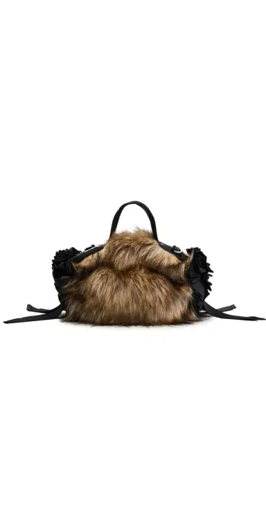 Simone Rocha Mini Faux Fur Double Ribbon Rosette Bag | Thumbnail 1 Simone Rocha Mini Faux Fur Double Ribbon Rosette Bag | Thumbnail 1