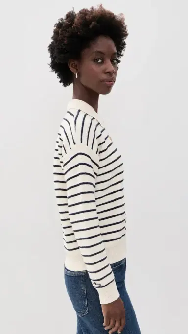 Marine Layer Mid Gauge Rugby Polo Pullover | Thumbnail 4