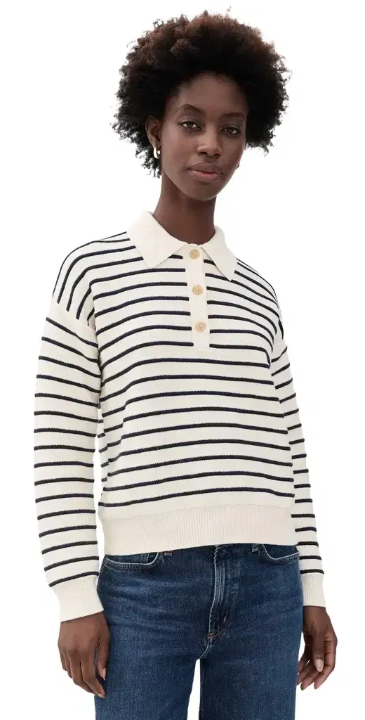 Marine Layer Mid Gauge Rugby Polo Pullover
