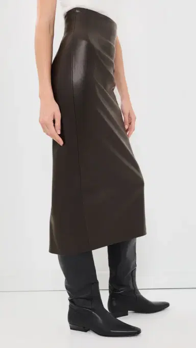 ENZA COSTA Faux Leather High Waist Curve Skirt | Thumbnail 4 ENZA COSTA Faux Leather High Waist Curve Skirt | Thumbnail 4