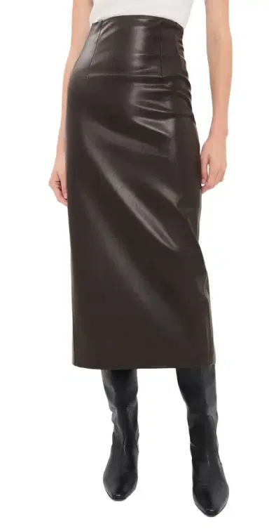 ENZA COSTA Faux Leather High Waist Curve Skirt | Thumbnail 1 ENZA COSTA Faux Leather High Waist Curve Skirt | Thumbnail 1