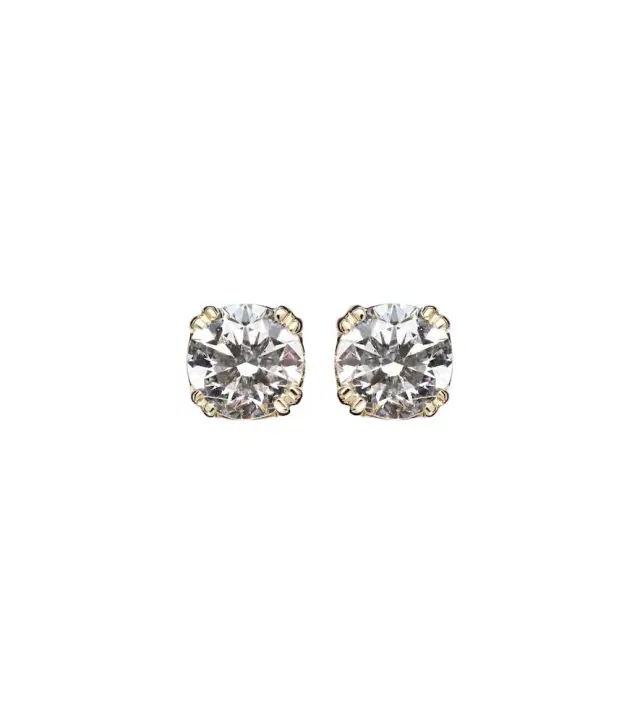 14kt gold earrings with diamonds