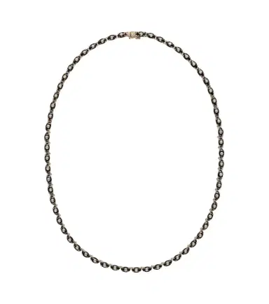 Sydney Evan Tiny Carved Stone 14kt gold necklace with onyxes and diamonds | Thumbnail 1