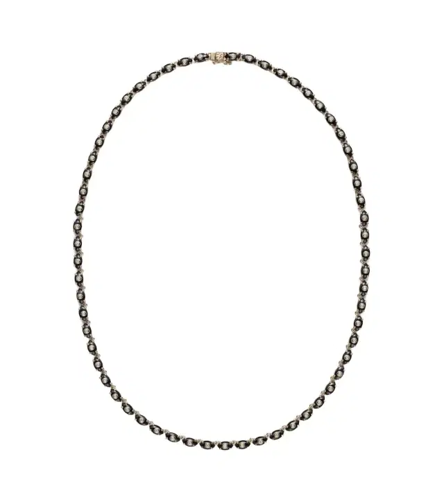 Sydney Evan Tiny Carved Stone 14kt gold necklace with onyxes and diamonds