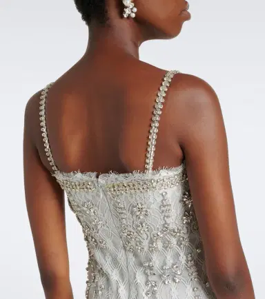 Costarellos Leona beaded lace cocktail dress | Thumbnail 5