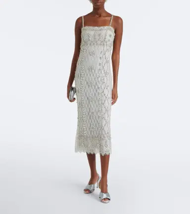 Costarellos Leona beaded lace cocktail dress | Thumbnail 6