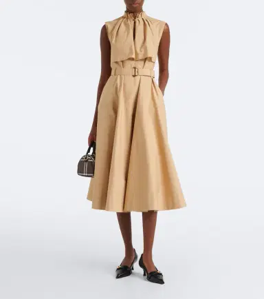 Burberry Caped cotton poplin midi dress | Thumbnail 2 Burberry Caped cotton poplin midi dress | Thumbnail 2