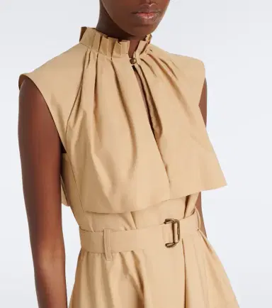 Burberry Caped cotton poplin midi dress | Thumbnail 4 Burberry Caped cotton poplin midi dress | Thumbnail 4