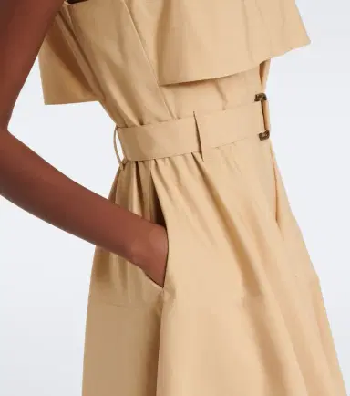 Burberry Caped cotton poplin midi dress | Thumbnail 6 Burberry Caped cotton poplin midi dress | Thumbnail 6