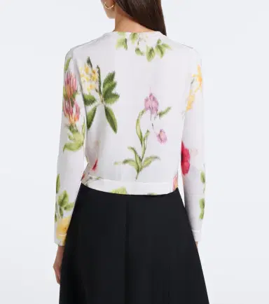 Oscar de la Renta Floral jacquard cotton-blend cardigan | Thumbnail 3 Oscar de la Renta Floral jacquard cotton-blend cardigan | Thumbnail 3