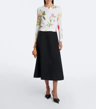 Oscar de la Renta Floral jacquard cotton-blend cardigan | Thumbnail 5 Oscar de la Renta Floral jacquard cotton-blend cardigan | Thumbnail 5