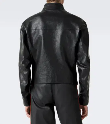 Gucci Web Stripe leather biker jacket | Thumbnail 5 Gucci Web Stripe leather biker jacket | Thumbnail 5