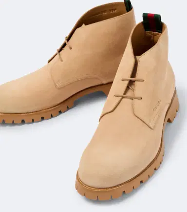 Gucci Web Stripe suede desert boots | Thumbnail 2 Gucci Web Stripe suede desert boots | Thumbnail 2