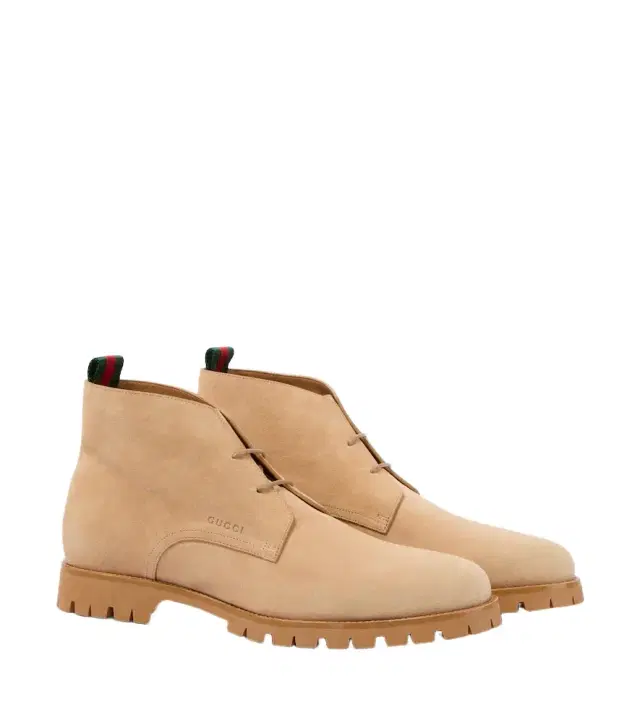 Gucci Web Stripe suede desert boots